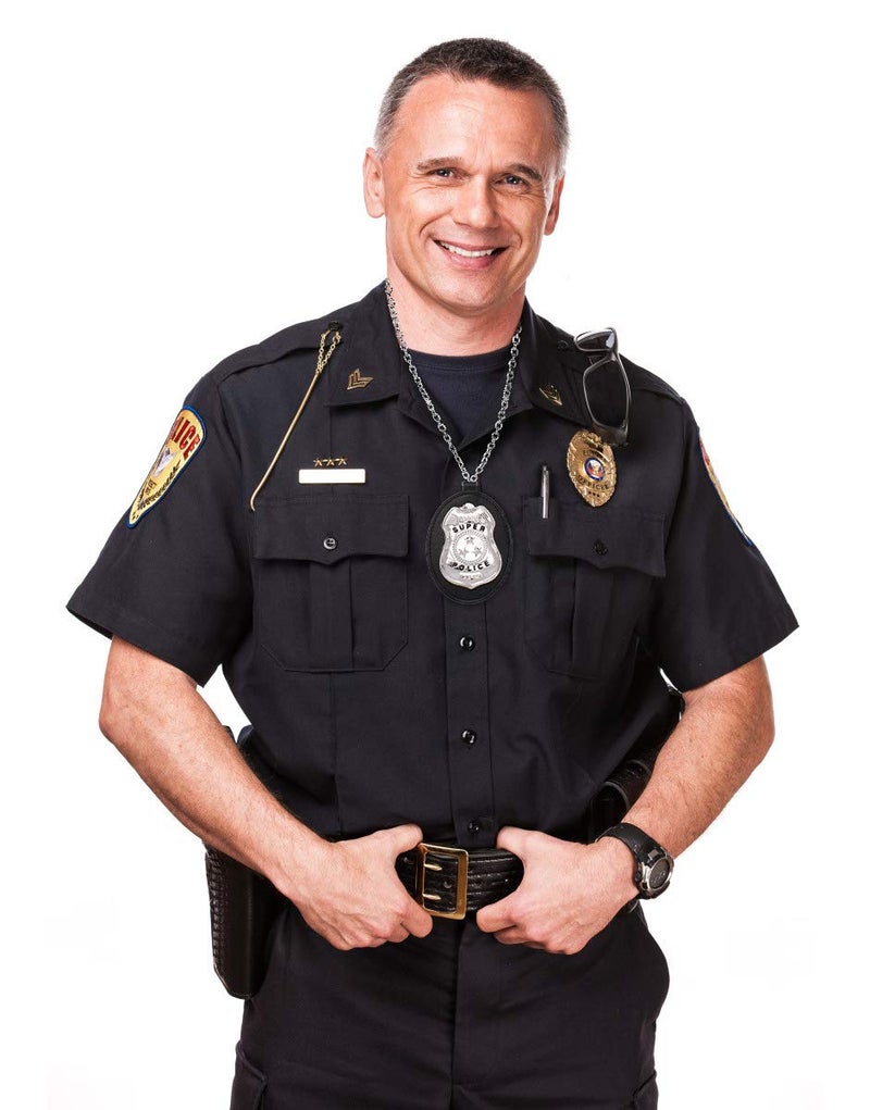 Beelittle Police Badge with Chain Cop Necklace Police Costume Accessory (3pcs) - Image 5